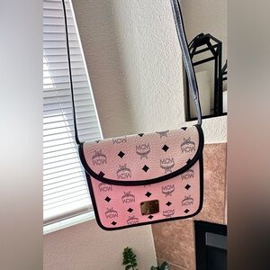 MCM Black and White Crossbody Bag